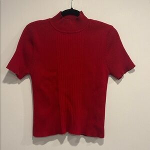 The Bay La Bae Vibrant Red Knit Top